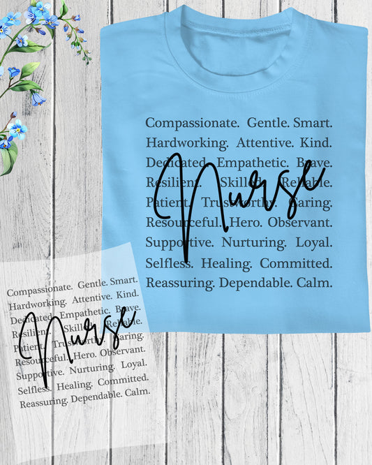 Nurse Heat Transfer for Shirts