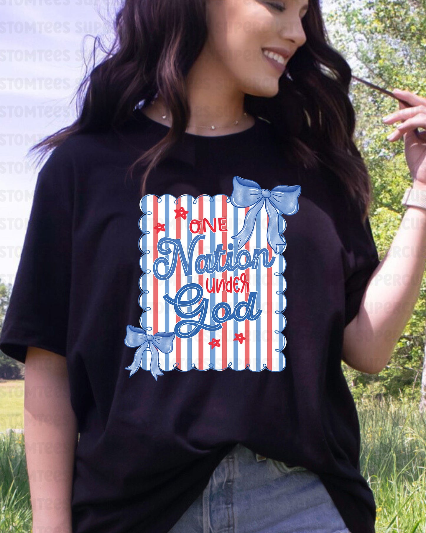 One Nation Under God Heat Transfer for Shirts