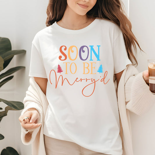 Soon To Be Merry'd Christmas Sweatshirt, Engaged Couple Christmas Shirts, Christmas Couple Matching Shirt, Christmas Bride Tees