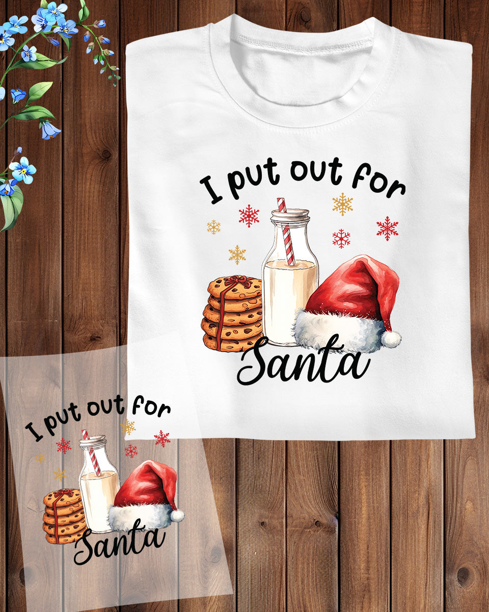 I Put out for Santa Retro Christmas DTF Transfer Film