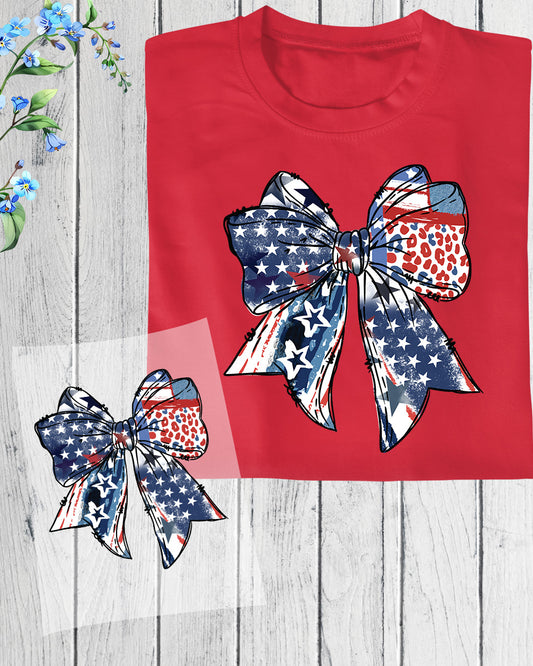 Patriotic Bow DTF Transfer