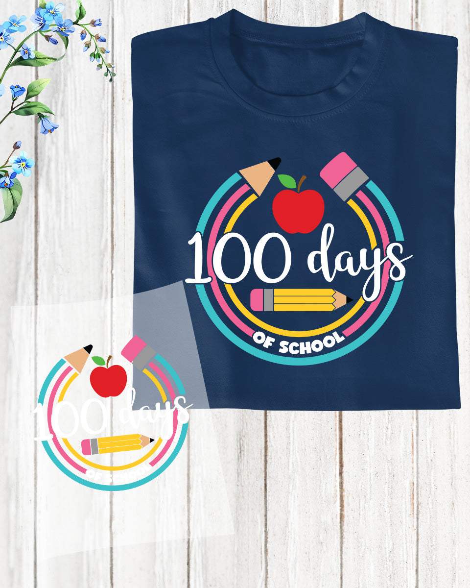 Pencil Theme 100 Days of School DTF Transfer Sheets