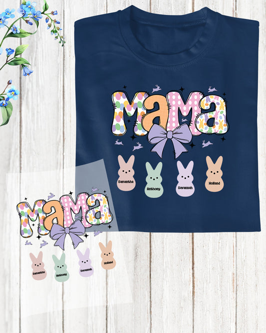 Personalized Easter Mama With Kids Name DTF Sheet
