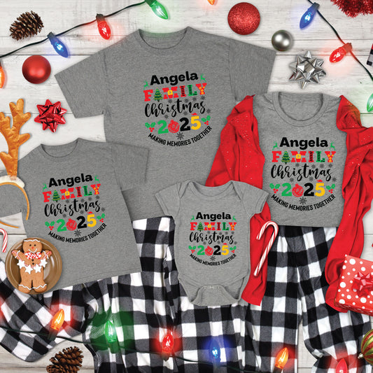 Personalized Family Christmas 2025 T Shirts