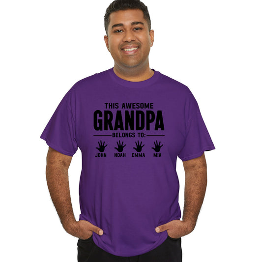 Personalized Grandpa Shirt With Grandkids Names