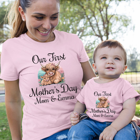 Personalized Mom and Baby Matching Shirts for 1st Mother's Day