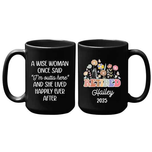 Personalized Retirement Floral Mug Tumbler