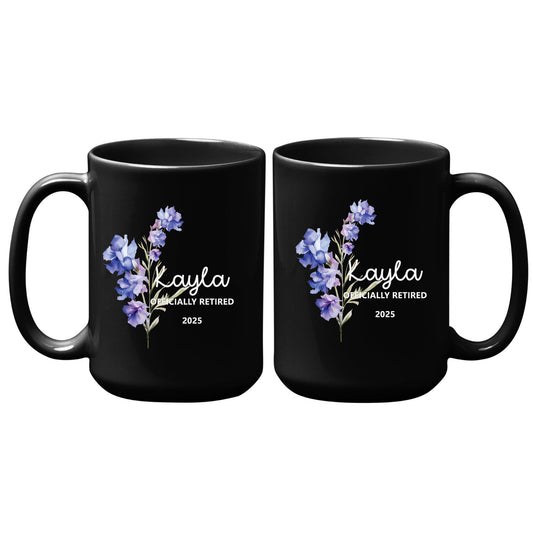 Personalized Retirement Mug for Women Floral Tumbler