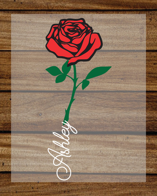 Personalized Rose Flower DTF Transfer