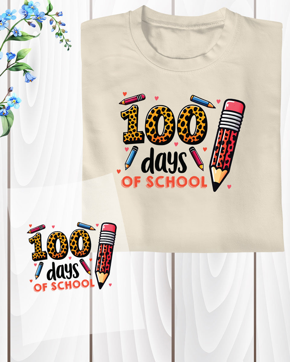 100 Days of School Retro DTF Transfer Film