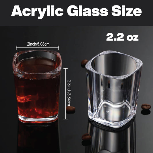 Custom Clear Acrylic Shot Glasses With Unbreakable Base