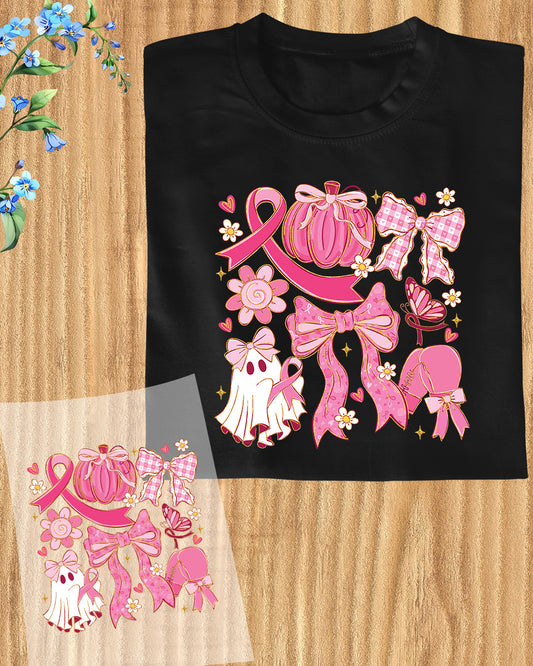 Preppy Breast Cancer in October We Wear DTF Transfer