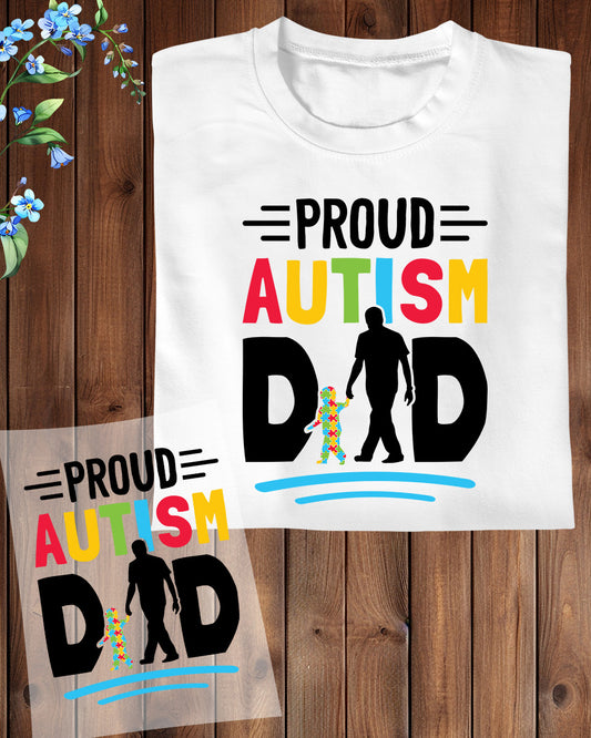 Proud Autism Dad Heat Transfer for Shirts