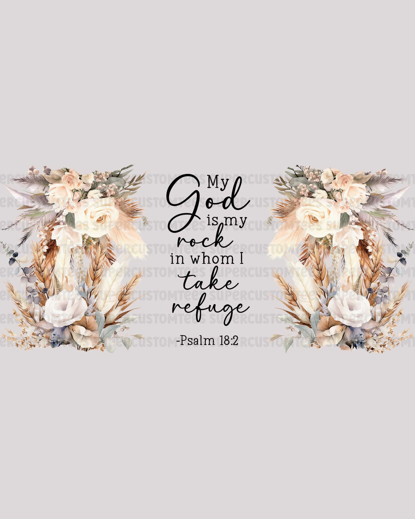 Psalm Bible Verse Glass Tumbler UV DTF wrap