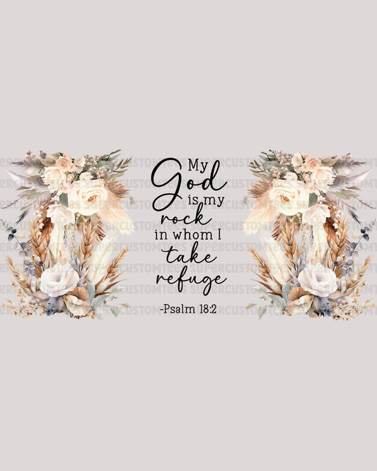 Psalm Bible Verse Glass Tumbler UV DTF wrap