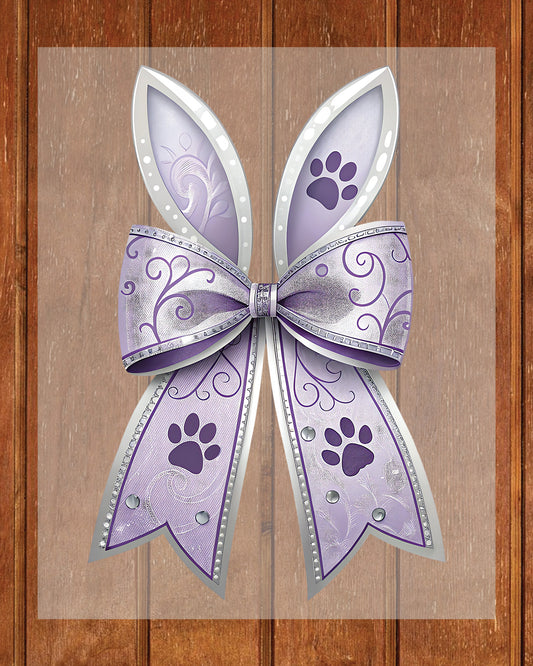 Purple Bunny Bow Ready to Press Heat Transfers
