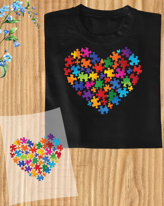 Puzzle Heart DTF Transfer Film