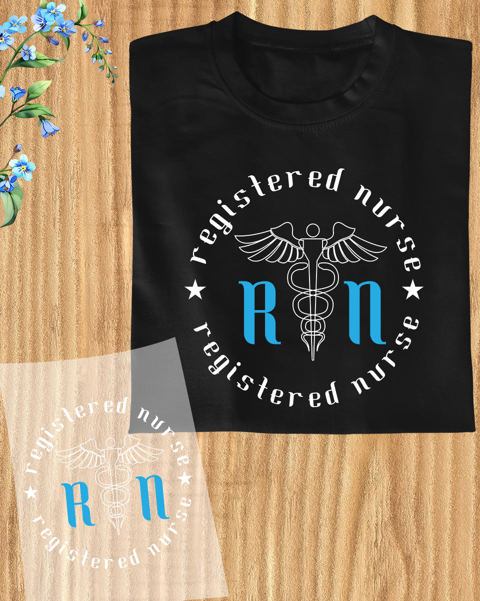 Register Nurse Heat Transfer for Shirts