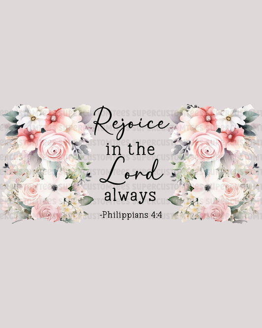 Religious Glass Rejoice in The Lord Always UV DTF Decals
