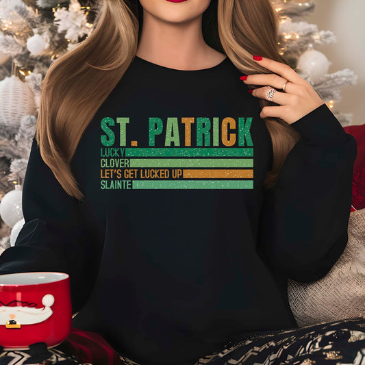 Retro Checkered St Patrick's Day DTF Transfer Ready to Press