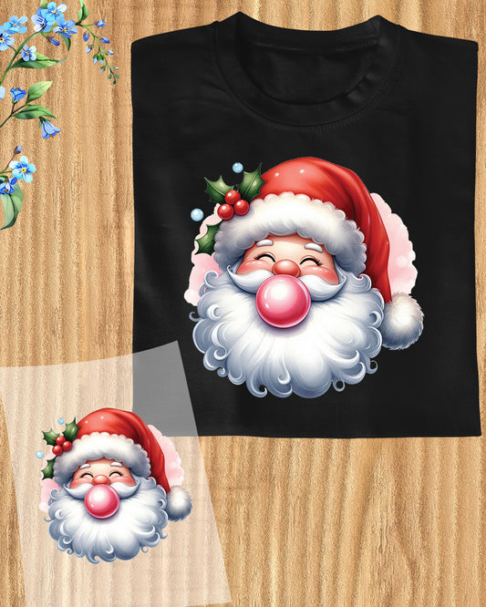 Santa Claus Blowing Gum DTF Transfer