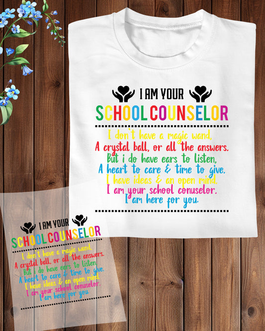 School Counselor Shirt DTF Transfer