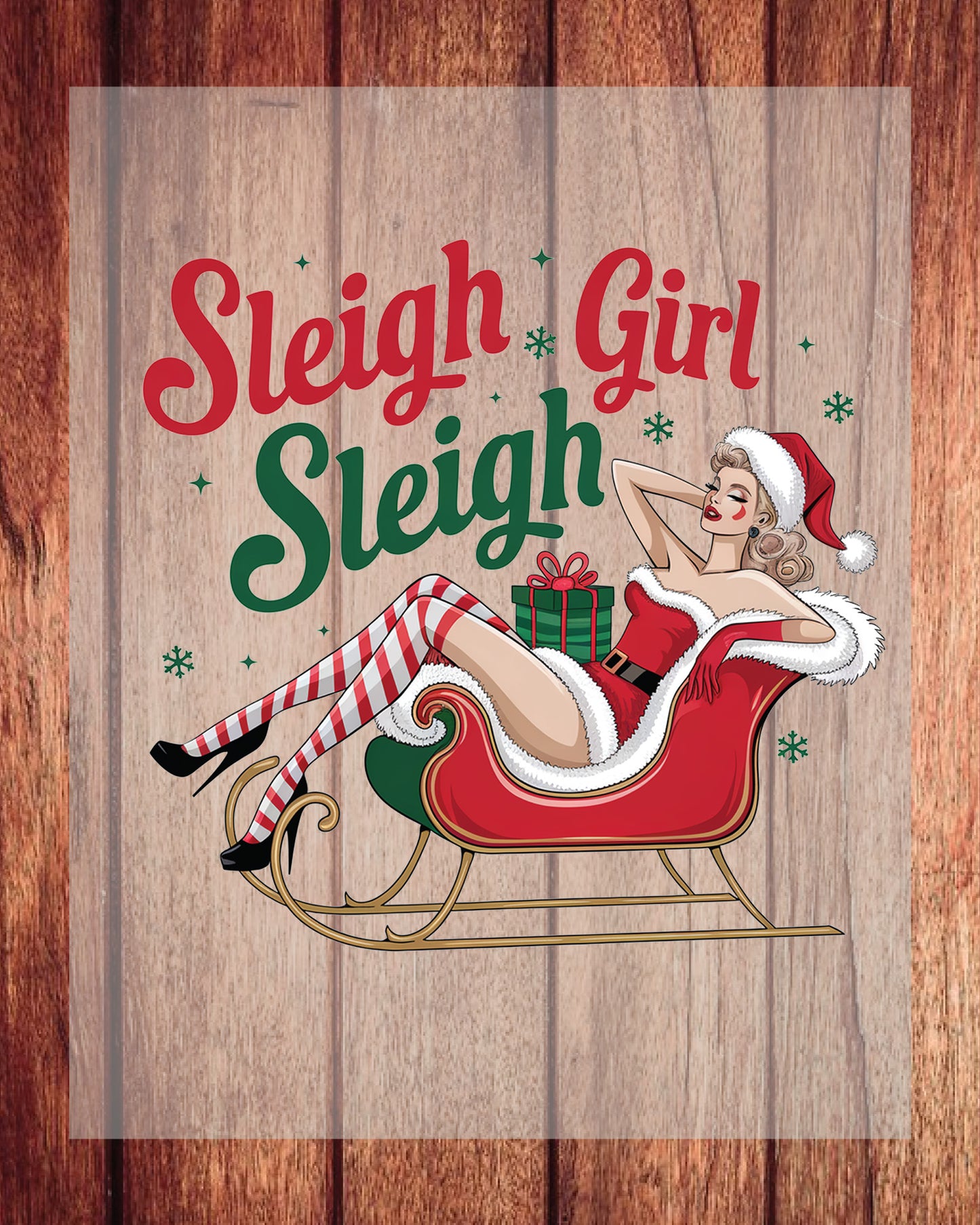 Sleigh Christmas Girl DTF Transfer Film