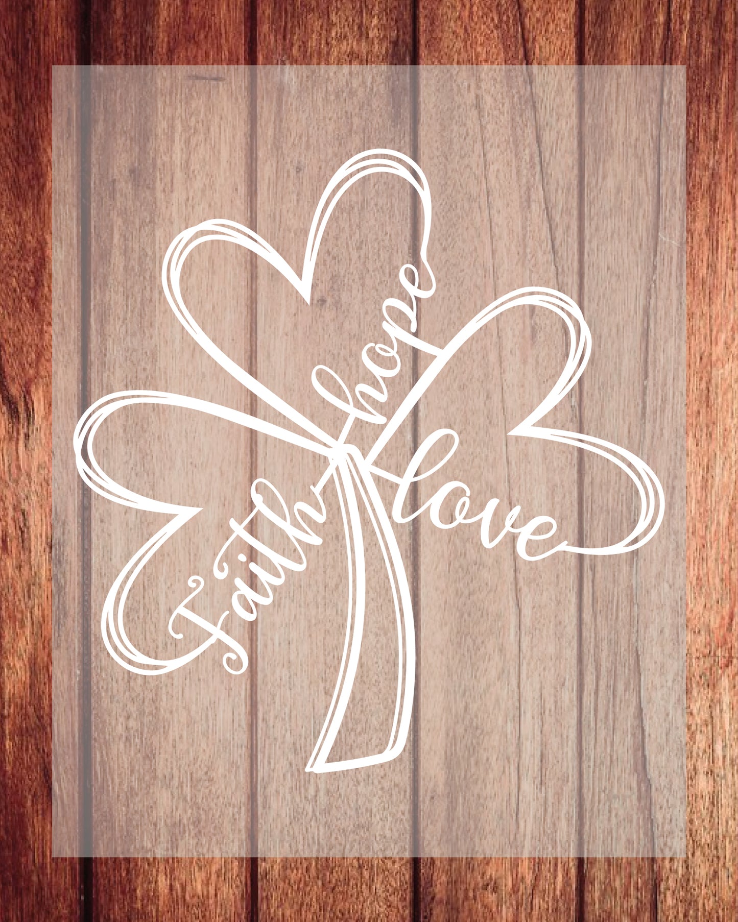 Shamrock Faith Hope Love DTF Transfer