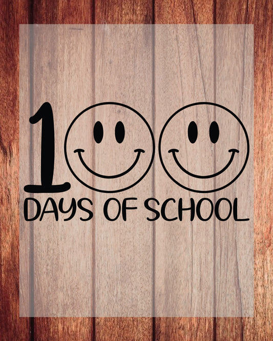 Smiley 100 Days of School Ready to Press Heat Transfers