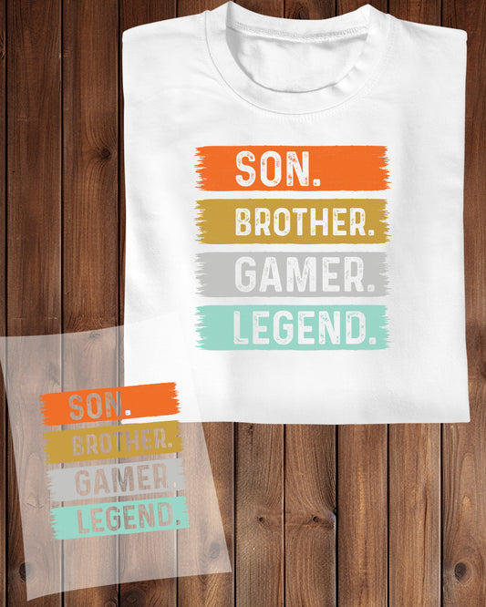 Son Brother Gamer legend DTF Transfer Film