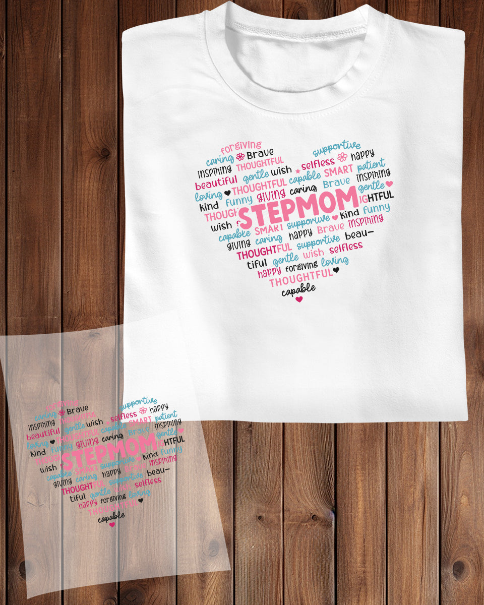 Stepmom Heart DTF Transfer Film