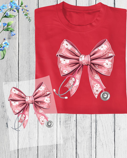 Stethoscope Nurse Coquette Bow DTF Transfer