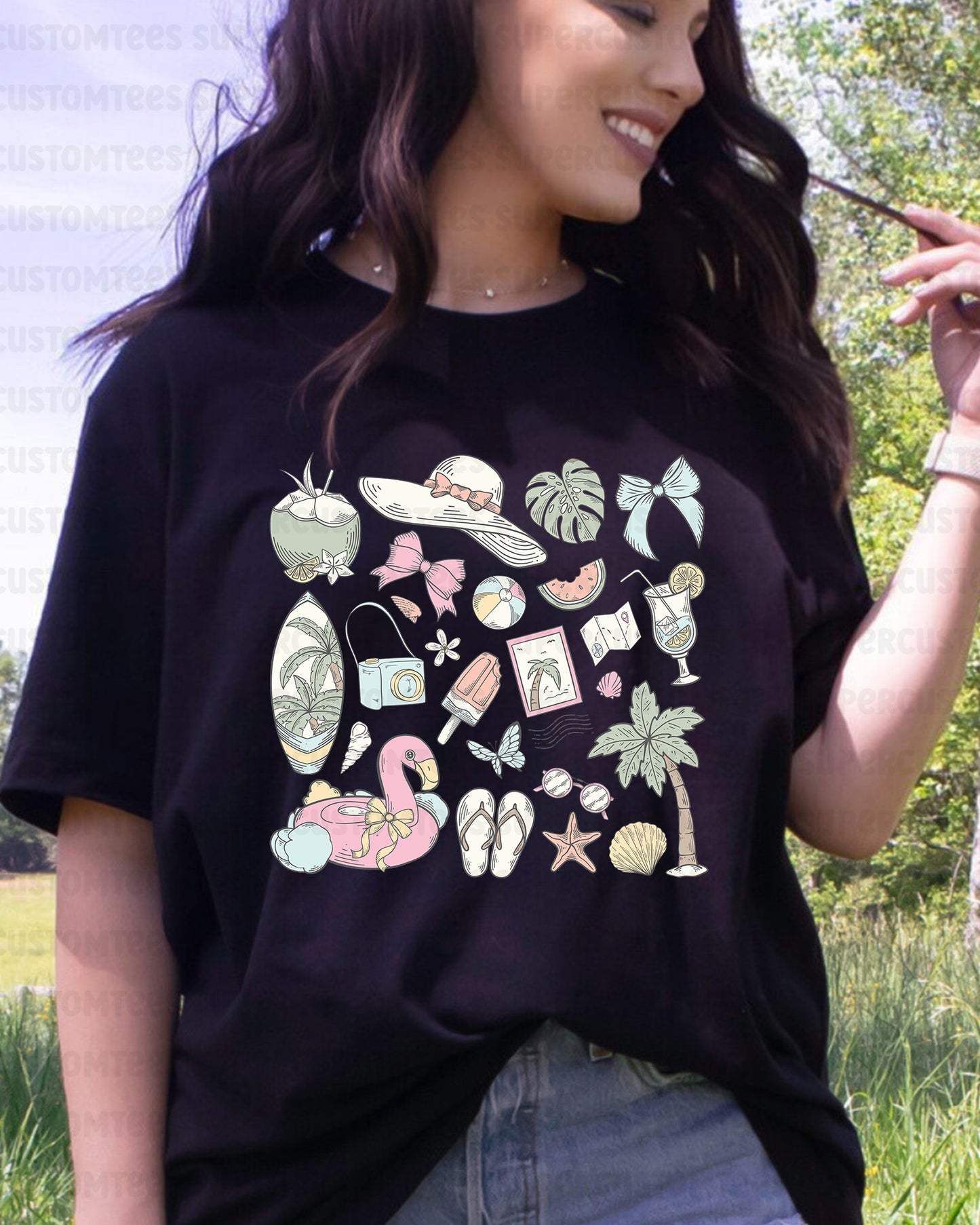 Summer Seashells DTF Transfer Ready to Press