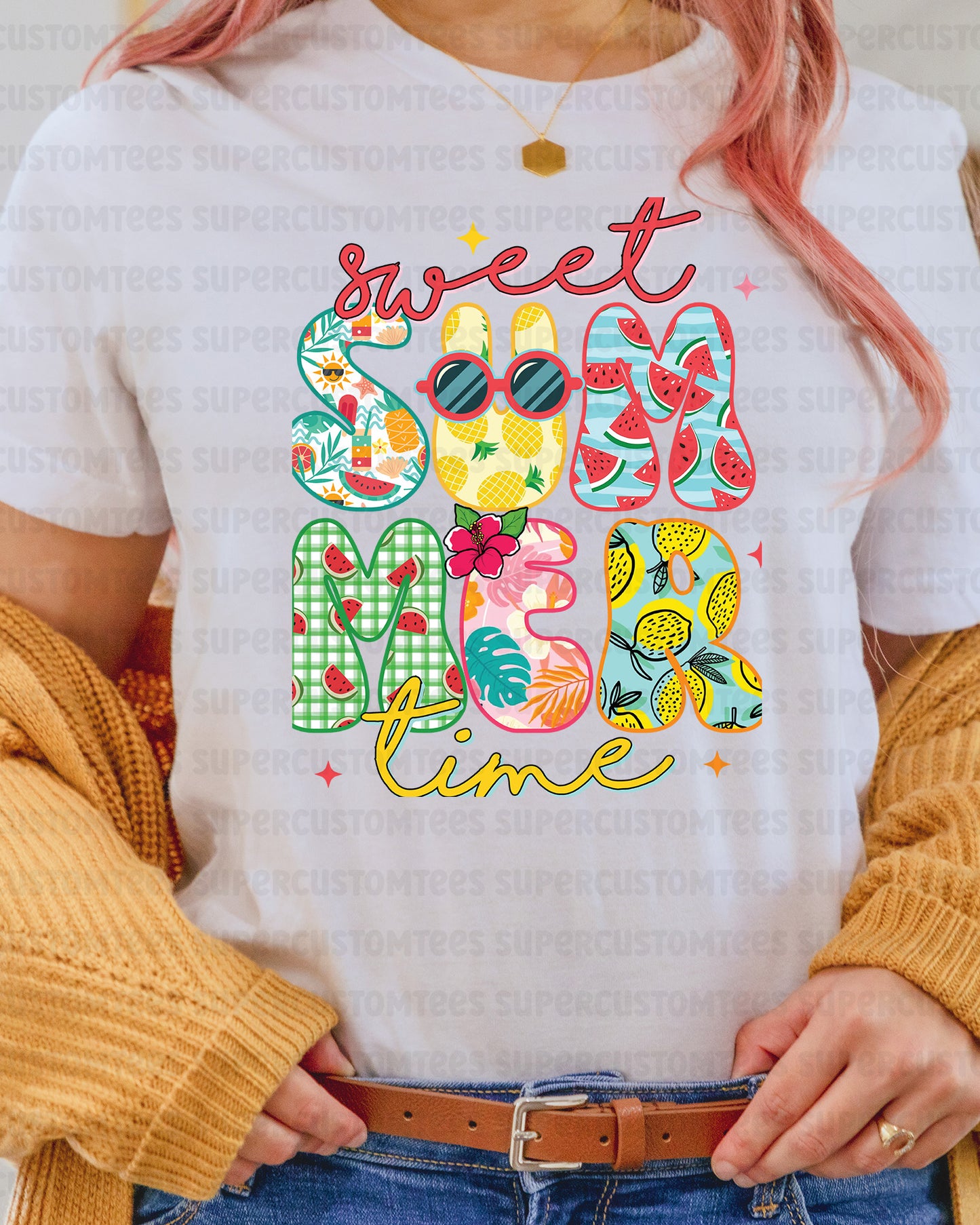 Summer Time DTF Transfer Ready to Press