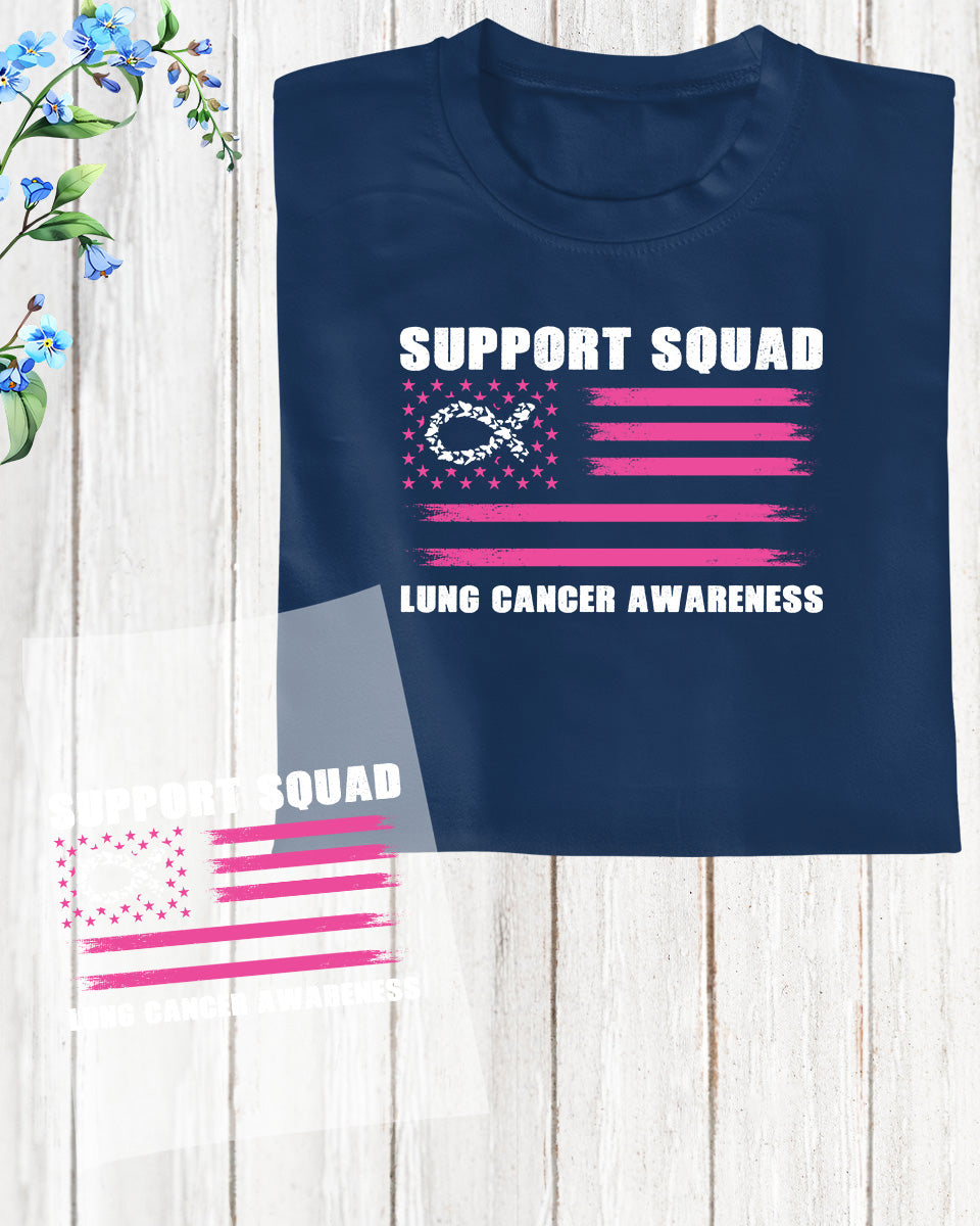 Support Squad Lung Cancer DTF Transfer Film