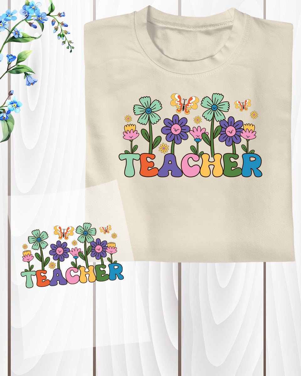 Teacher Flower DTF Transfer Film