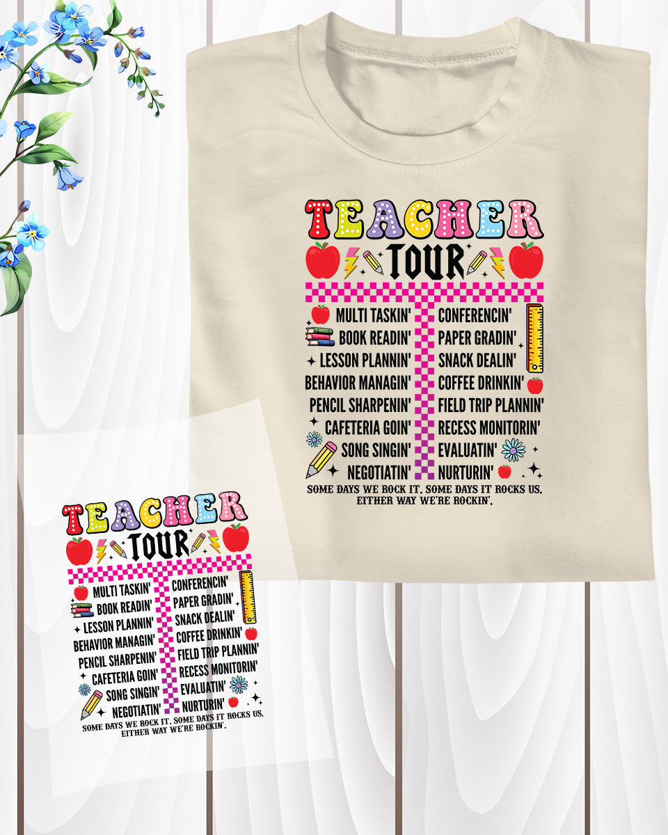Retro Teacher Tour DTF Transfer Film