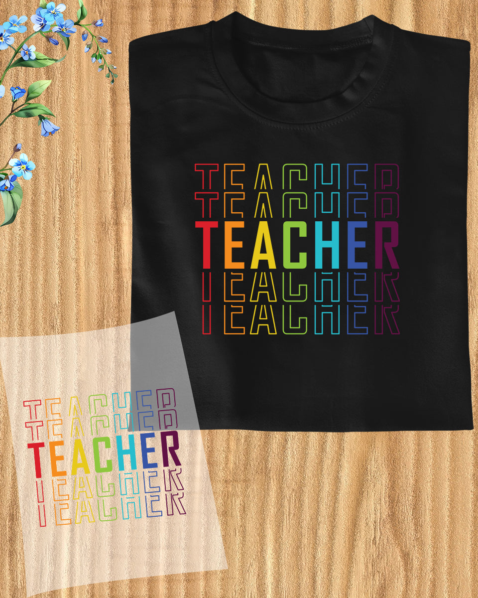 Teacher Colorful DTF Transfer Film