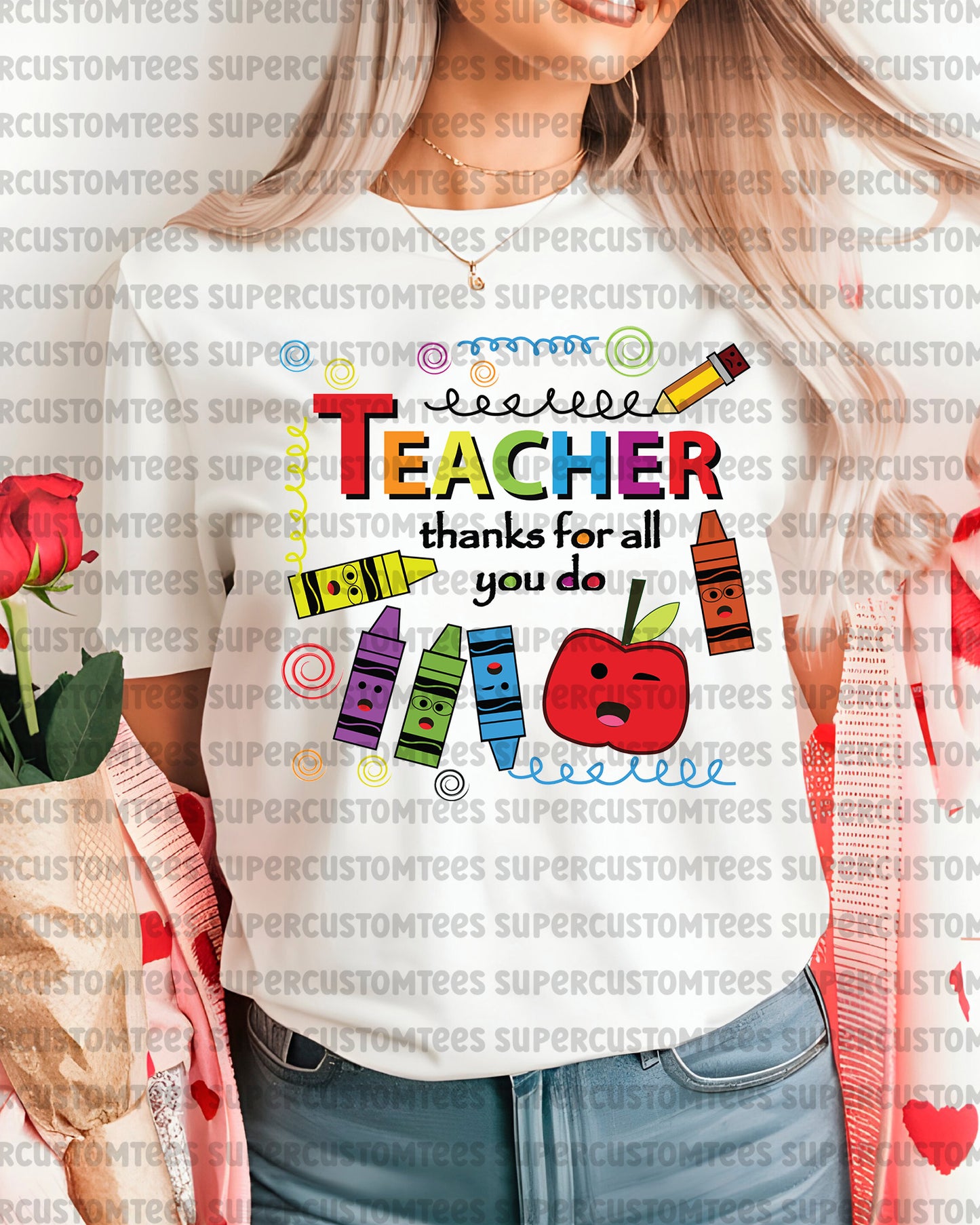 Teacher Appreciation Gift Thanks for all you do DTF Transfer