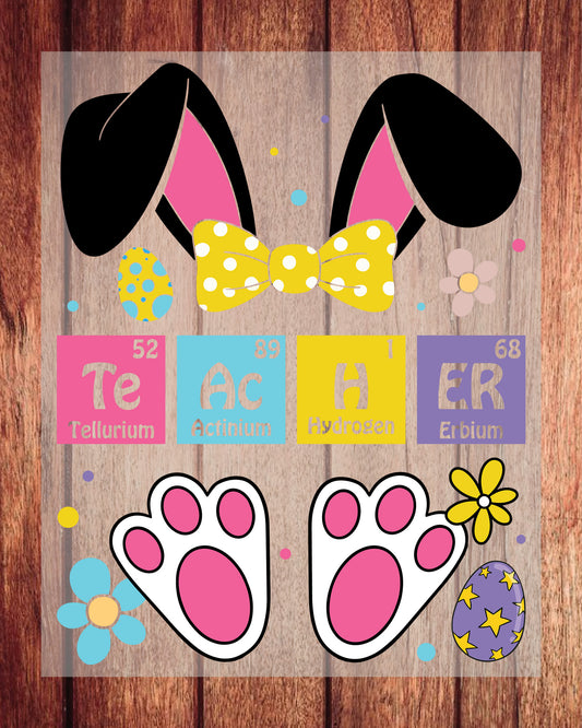 Teacher Bunny Easter Day DTF Transfer