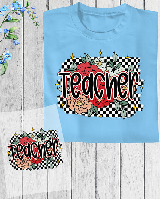 Teacher Flower DTF Transfer Ready to Press