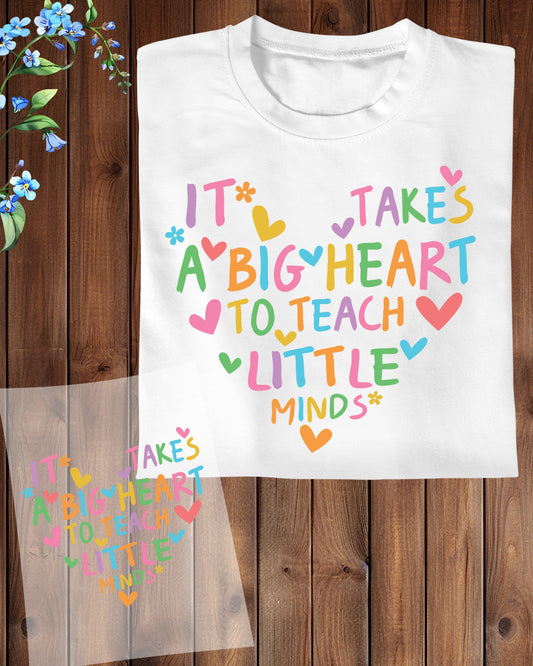 Teacher Heart Teach Little Minds DTF Transfer