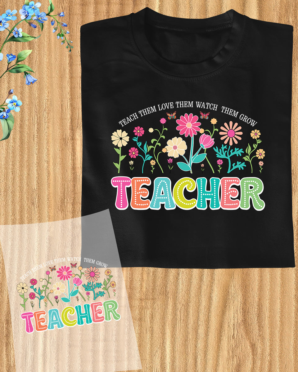 Teacher Gift Floral DTF Transfer Film