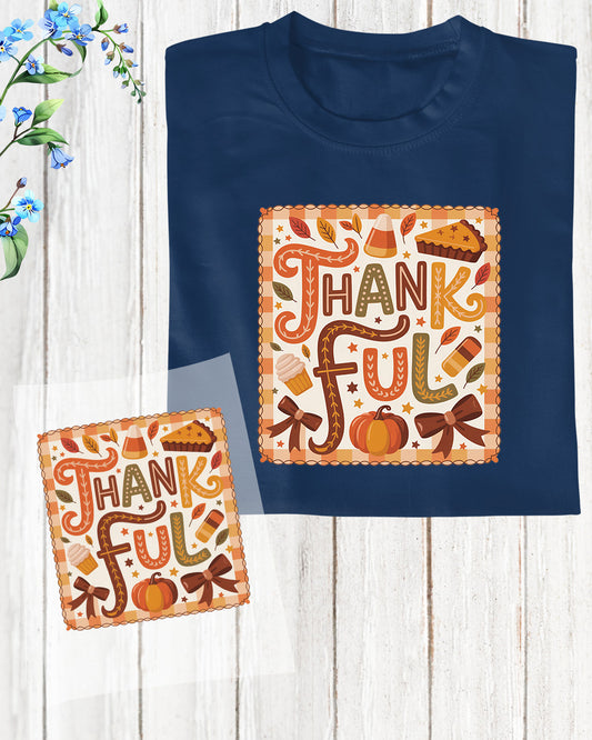 Thankful Autumn Shirt DTF Transfer Ready to Press