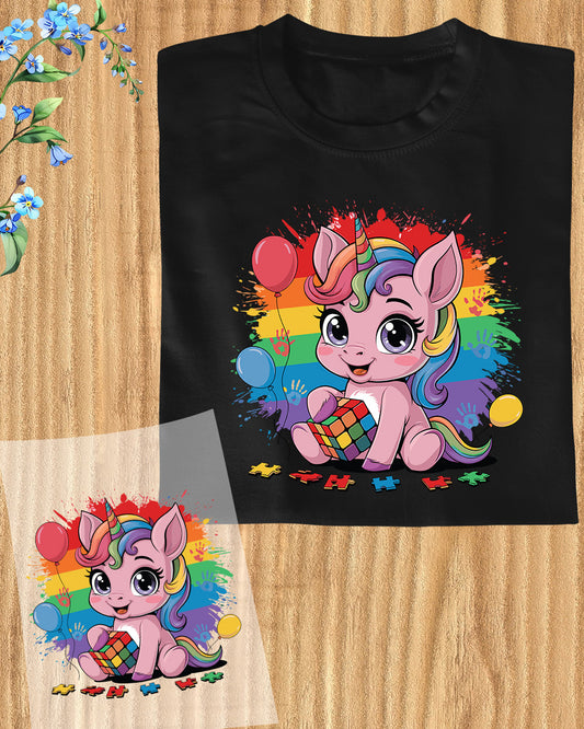 Unicorn Autism Awareness DTF Transfer