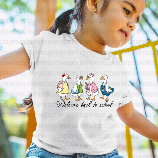 Welcome Back to School Goose DTF Transfer Ready to Press