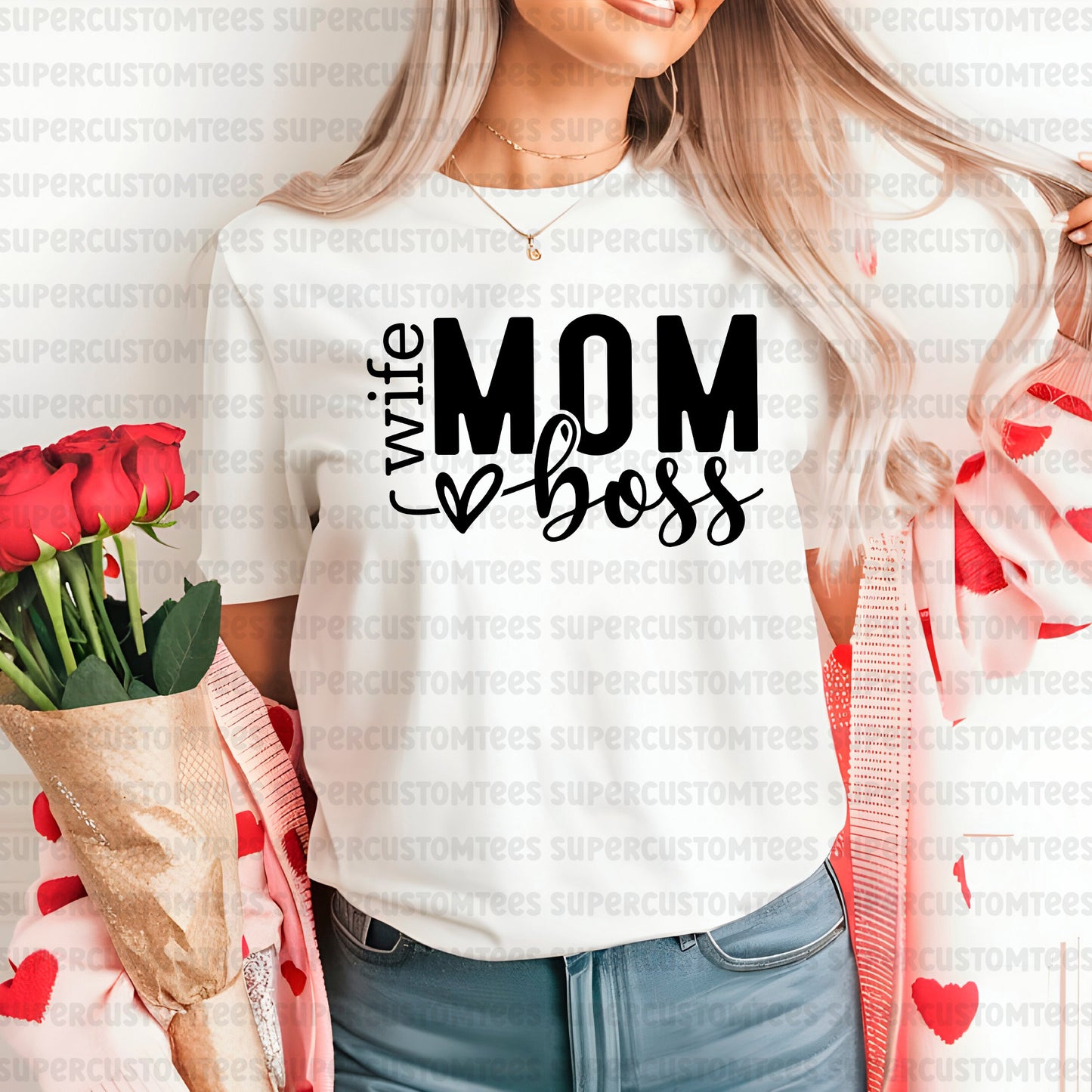 Wife Mom Boss Iron on Transfers