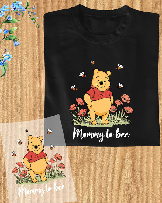 Winnie The Pooh Mommy to bee Funny Bear DTF Transfer