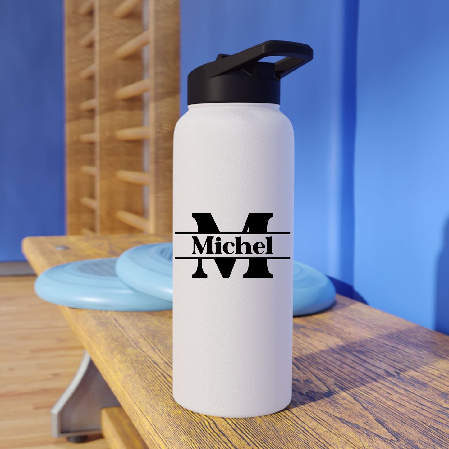 Custom Name Character Stainless Steel Water Bottle with Straw