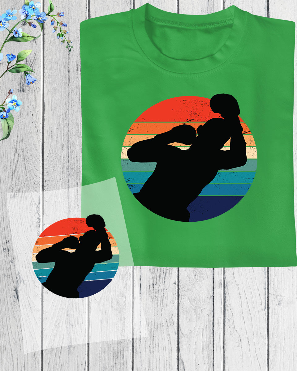 Boxer Boxing Athlete Sports Retro Sunset DTF Transfer Film